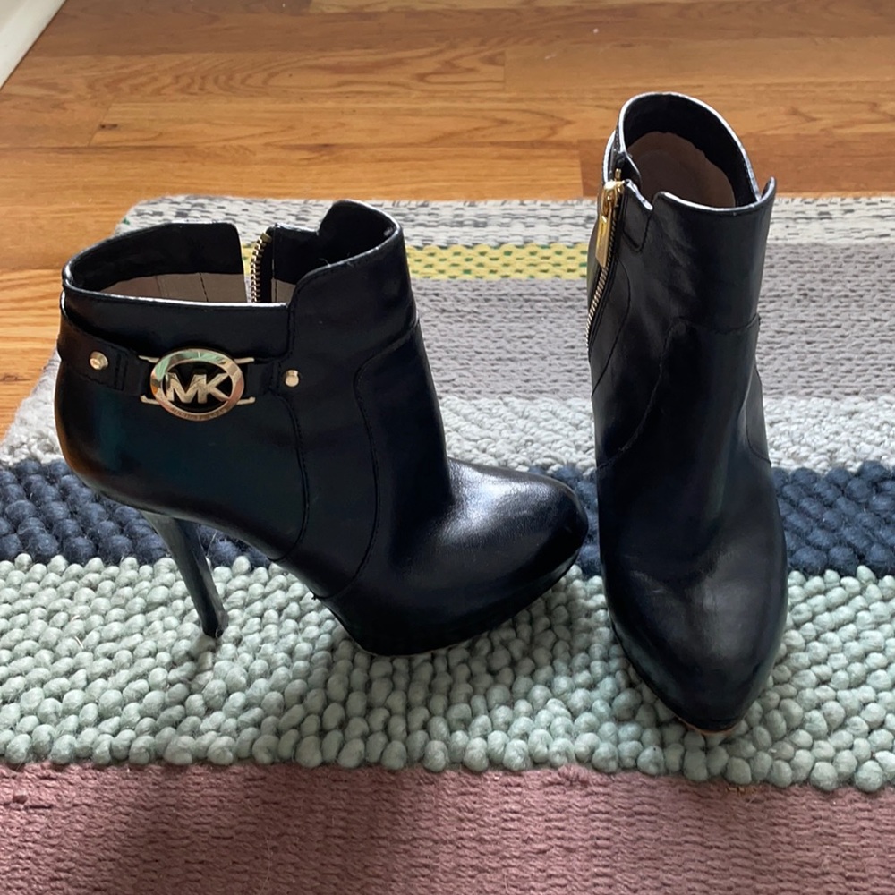 Black Michael Kors Booties.  Size 6.